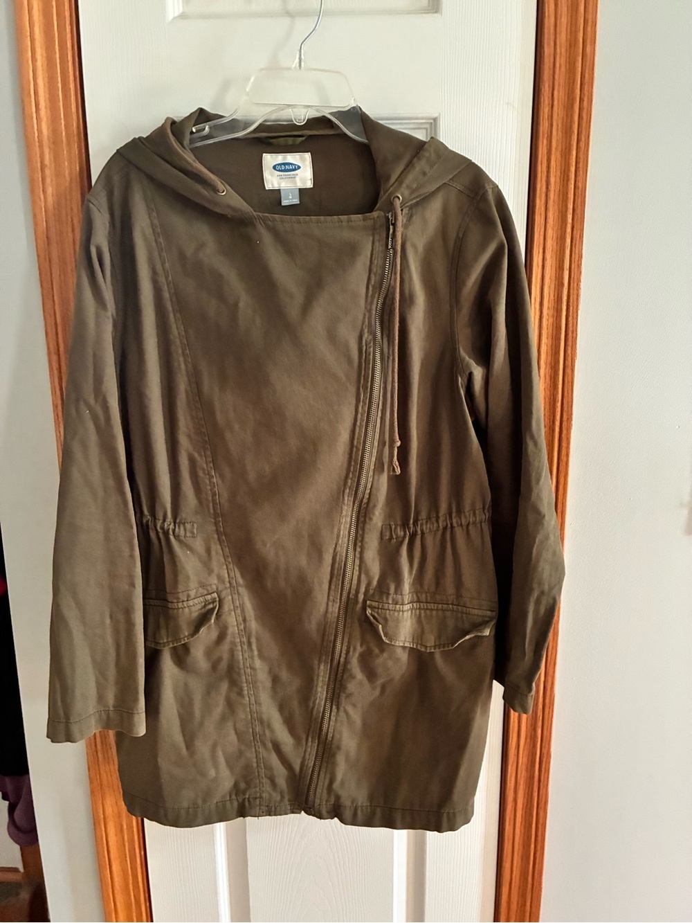 Old Navy Olive Hooded Anorak Jacket-size Large